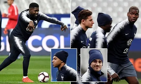 Pogba và dàn sao Pháp nghiêm túc trước trận gặp Iceland