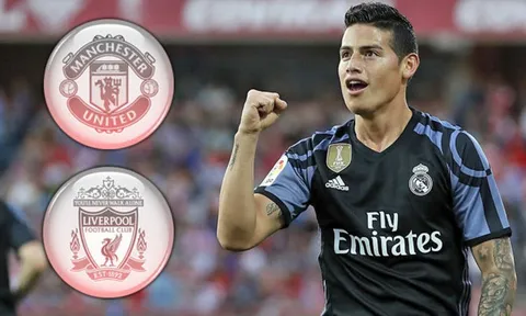 Bayern chần chừ, Real chốt giá bán James Rodriguez cho M.U và Liverpool