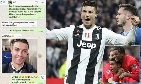 Ronaldo nói với cựu sao M.U trước trận gặp Atletico: "Tôi sẽ hủy diệt họ"