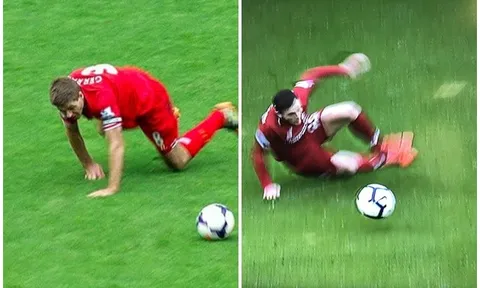 SỐC: Sao Liverpool tái hiện pha trượt chân kinh điển của Gerrard trước Chelsea