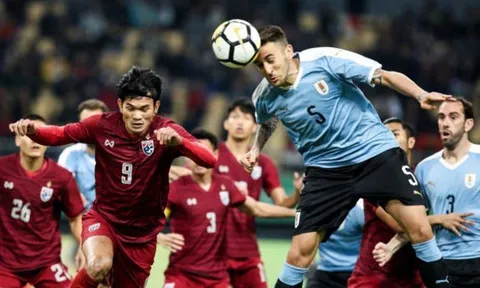Thái Lan về nhì ở cúp tứ hùng sau trận thua 0-4 trước Uruguay