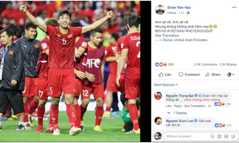 Văn Lâm, Văn Hậu gửi thông điệp "đốn tim" NHM sau khi đả bại Jordan