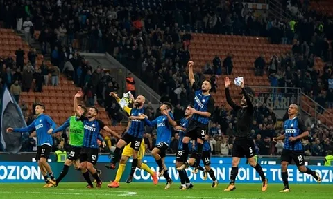 Inter ăn mừng như thể vô địch sau kỉ lục hiếm có