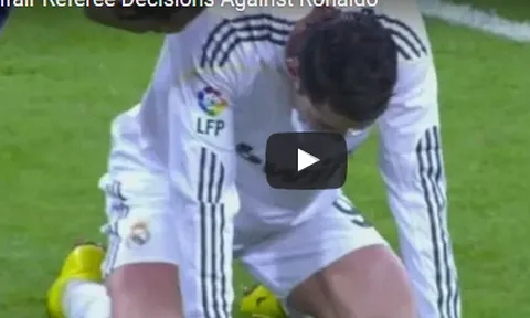 15 lần Ronaldo bị trọng tài xử ép trắng trợn