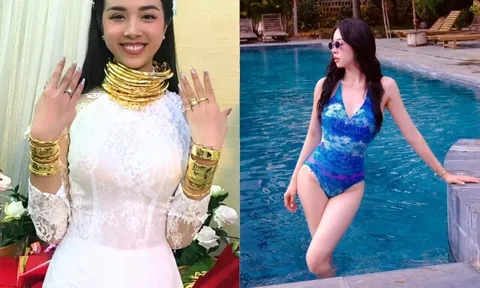 Á hậu Việt Nam được Tiến sĩ đem 13 cây vàng về An Giang hỏi cưới, 26 tuổi sinh con giờ dáng đẹp phát mê