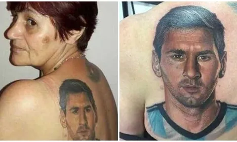 Fan nữ 54 tuổi khoe hình xăm Messi giống y như đúc