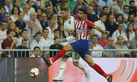 Ramos và Costa đối đầu nảy lửa, derby Madrid bất phân thắng bại
