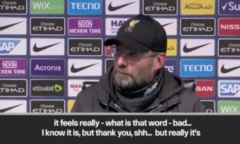 Klopp chỉ dùng 1 từ để miêu tả thất bại của Liverpool trước Man City