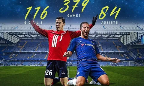 Xé lưới Huddersfield, Hazard sở hữu thành tích khủng trong sự nghiệp