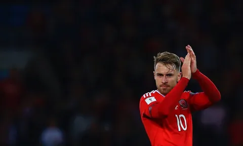 Aaron Ramsey cán mốc đáng tự hào ở tuyển