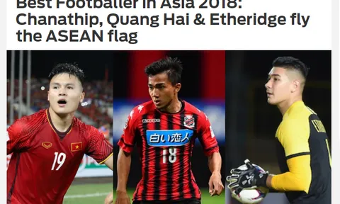 Báo châu Á: "Quang Hải, Chanathip và Etheridge là cơn cuồng phong ĐNA"
