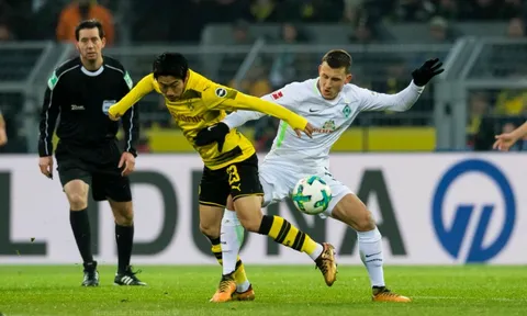 Aubameyang lập kỉ lục, Dortmund vẫn bị đội áp chót bảng hạ nhục