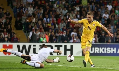 Bàn thắng ấn định tỉ số 2-0 của Ramsey vào lưới Moldova