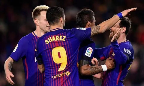 Barca hướng tới mốc 100 điểm trong năm 2017