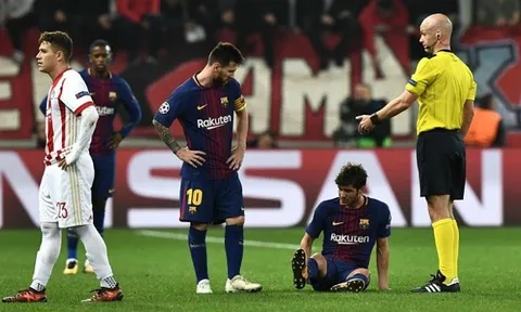 Barcelona thiệt quân sau trận hòa Olympiakos