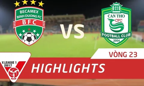 Becamex Bình Dương 1-1 XSKT Cần Thơ (Vòng 23 V-League 2017)