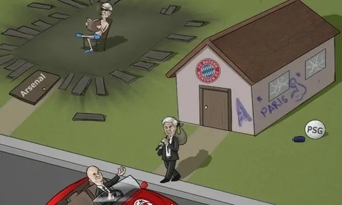 Biếm họa: Ancelotti vác ba lô rời Bayern, giáo sư thư giãn bên 'nhà nát'