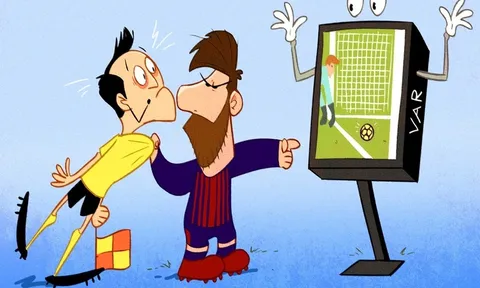 Biếm họa: Messi túm cổ trọng tài, Wenger lên đỉnh top 4