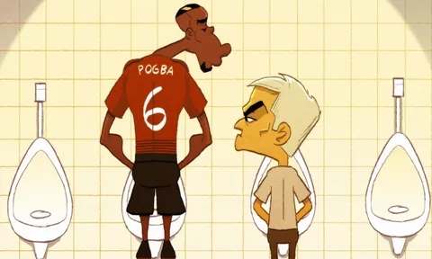 Biếm họa: Sir Alex lại nhập viện vì MU, Mourinho và Pogba lườm nguýt nhau trong nhà vệ sinh