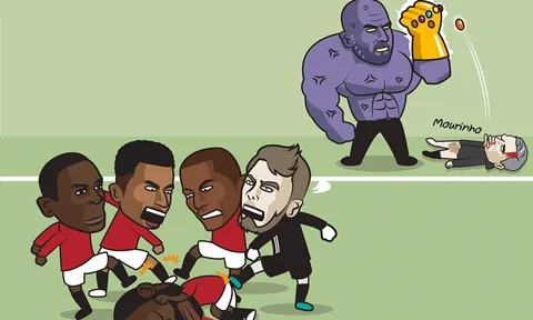 Biếm họa: 'Thánh bóp' Lukaku no đòn sau khi giúp Guardiola bán hành cho Mourinho