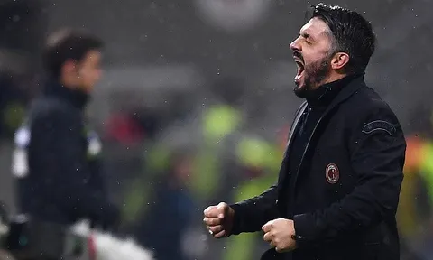 Gattuso 'gào thét' điên dại với thắng lợi đầu tiên tại Serie A