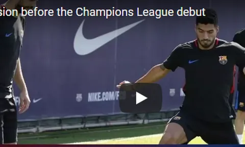 Các sao Barca hớn hở tập luyện sau trận thắng đậm