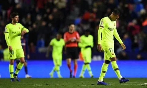 Thiếu tôn trọng đối thủ, Barcelona bị "dằn mặt" trước Levante
