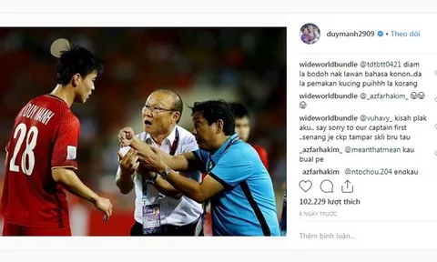 CĐV Malaysia "khủng bố" Duy Mạnh trên trang cá nhân