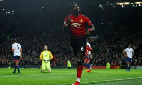 Chỉ 2 trận, Pogba đã sánh ngang với chân sút số 1 Man Utd