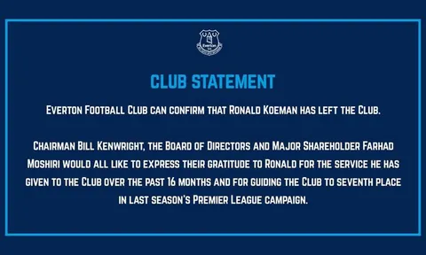 CHÍNH THỨC: Everton sa thải Ronald Koeman