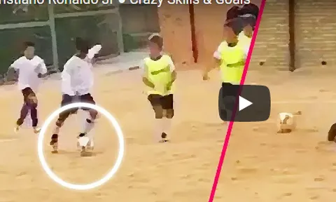 Con trai Ronaldo gây sốt với kỹ thuật điêu luyện