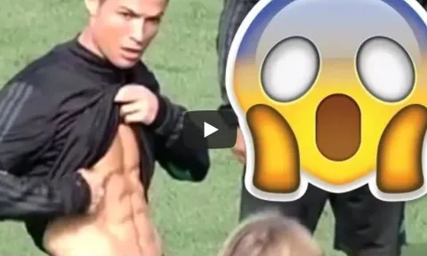 Cristiano Ronaldo khoe cơ bắp với Modric trong buổi tập