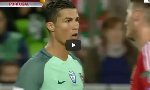 Cristiano Ronaldo nổi nóng khi bị cầu thủ Hungary chơi xấu