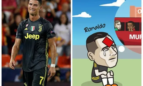 Cười ra nước mắt với loạt ảnh chế Ronaldo nhận thẻ đỏ