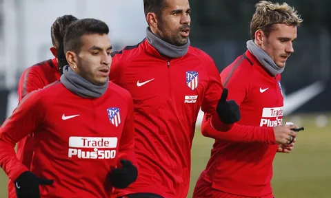 Griezmann tập chạy cùng Diego Costa, chờ ngày trở lại La Liga