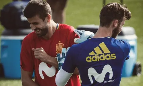 De Gea kết thân Pique trong buổi tập đầu tiên của David Villa