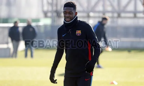 Dembele chính thức trở lại tập luyện, Barca như 'hổ mọc thêm cánh'