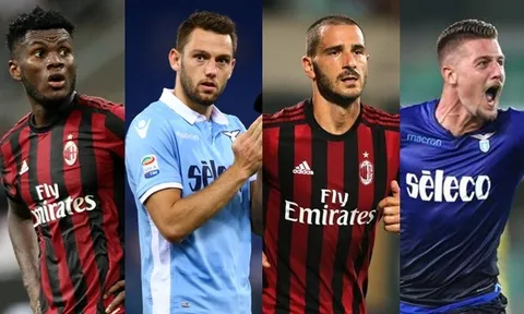 Đội hình kết hợp Lazio & AC Milan: Cặp trung vệ 'khủng'