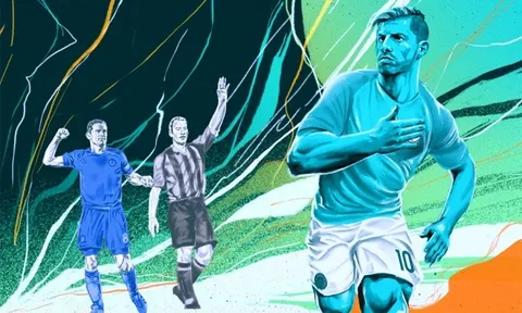 Aguero ghi bàn vượt mặt 2 huyền thoại, nhưng vẫn kém cựu sao M.U