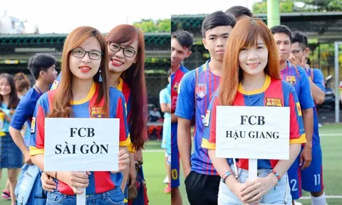 Fan Barca Việt nhuộm 2 sắc đỏ xanh giải bóng đá Barcamania miền Nam