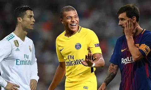 Sốc! Kylian Mbappe ghi bàn nhiều hơn Messi và Ronaldo cộng lại
