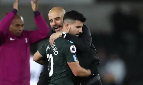 Guardiola nói gì về thái độ của Aguero khi bị thay ra sân?
