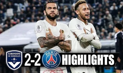 Highlights: Bordeaux 2-2 PSG (Vòng 15 Ligue 1)