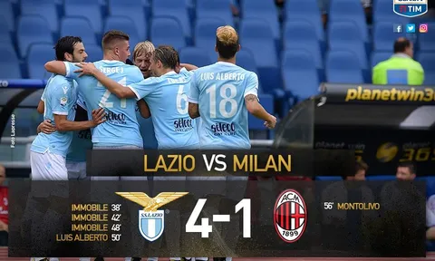 Highlights: Lazio 4-1 AC Milan (Vòng 3 Giải VĐQG Italia)