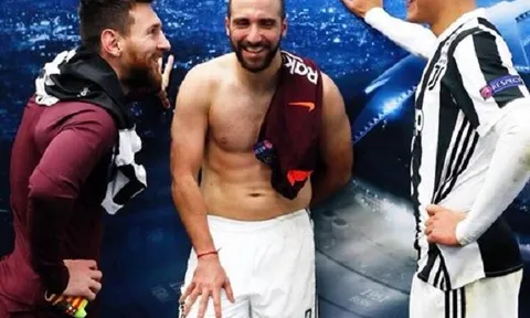 Higuain bị 'dìm' tơi tả trong tấm hình chụp cùng Messi