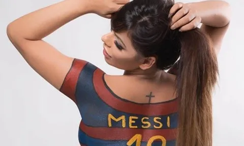 Hoa hậu siêu vòng 3 “sướng phát điên” vì Messi