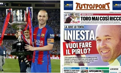 Juventus lên kế hoạch 'cướp trắng' Iniesta từ Barca