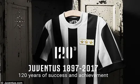 Juventus tung mẫu áo độc, mừng 120 năm thành lập