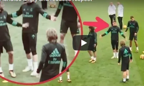 Khoảnh khắc Ronaldo nổi nóng trên sân tập