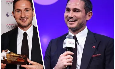 Lampard rạng rỡ nhận giải thưởng Huyền thoại bóng đá